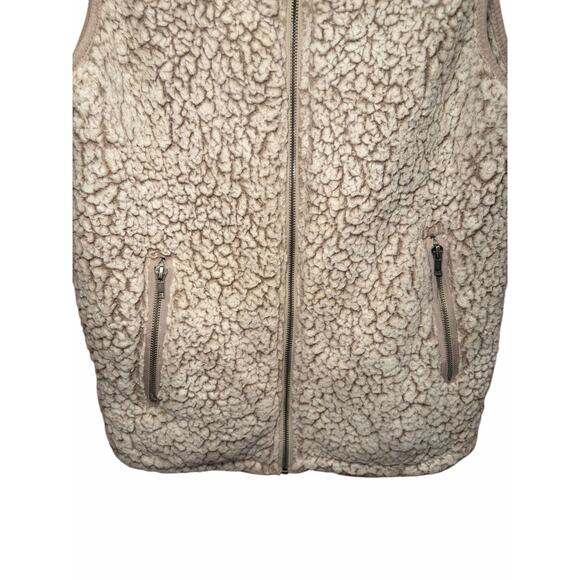 Nordstrom Thread & Supply Women Small Sherpa Vest Shearling Style Cream Brown - Picture 4 of 10